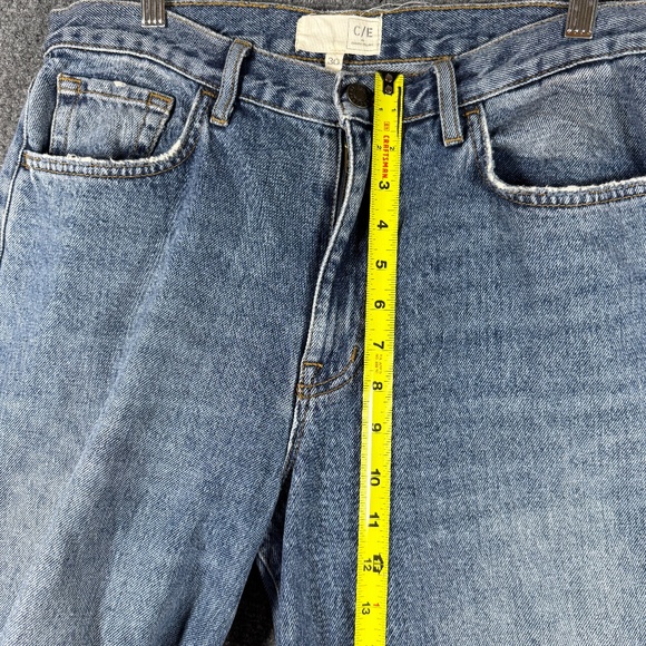 C/E By Current Elliott Extra Wide Leg Jeans Mid Wash Distressed Size 30x27 #1388 - Picture 9 of 11